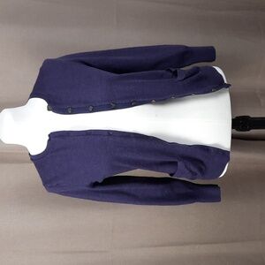 Banana Republic purple merino wool blend button up cardigan, size small (petite)
